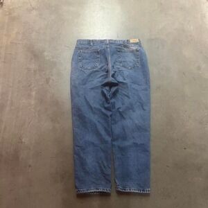 Vintage L.L. Bean men's blue faded flannel lined jeans warm work outdoors 36